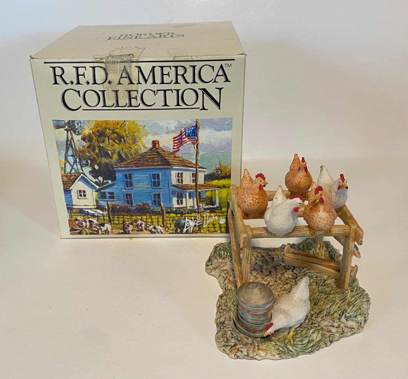 Vtg Schmid RFD America Lowell Davis Gossips Chicken Hen Figurine 1983 Scotland