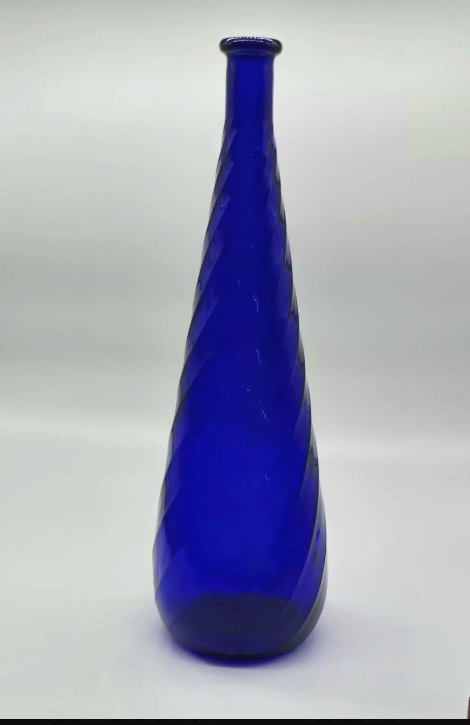 Vintage Italian Empoli Colbalt Blue Vase Mid Century Modern Abstract Design. 