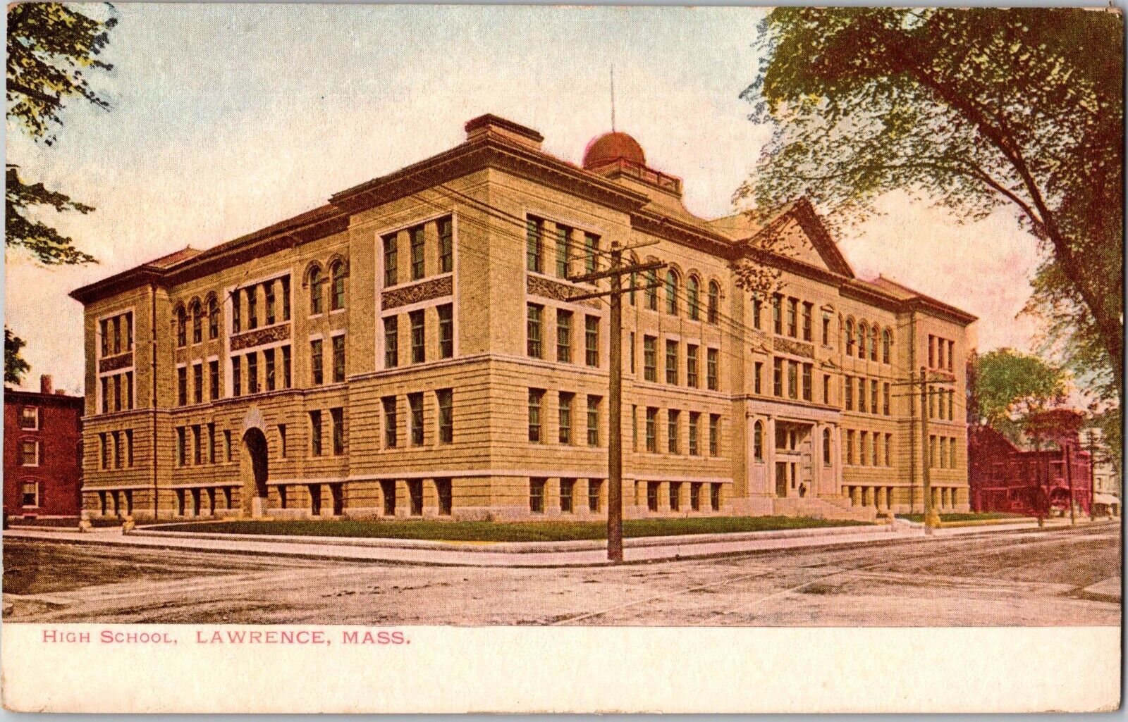 c 1905 Lawrence Massachusetts High School Postcard