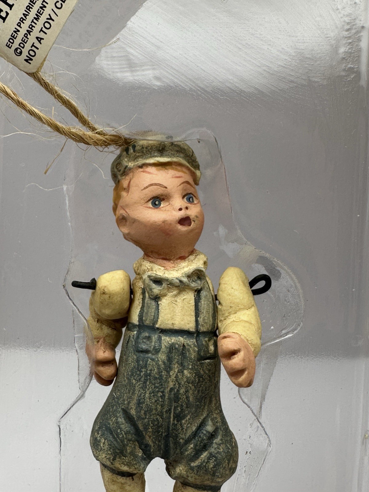 RARE* Department 56 Poliwoggs Folk Art Resin Christmas Ornament Little Boy NEW