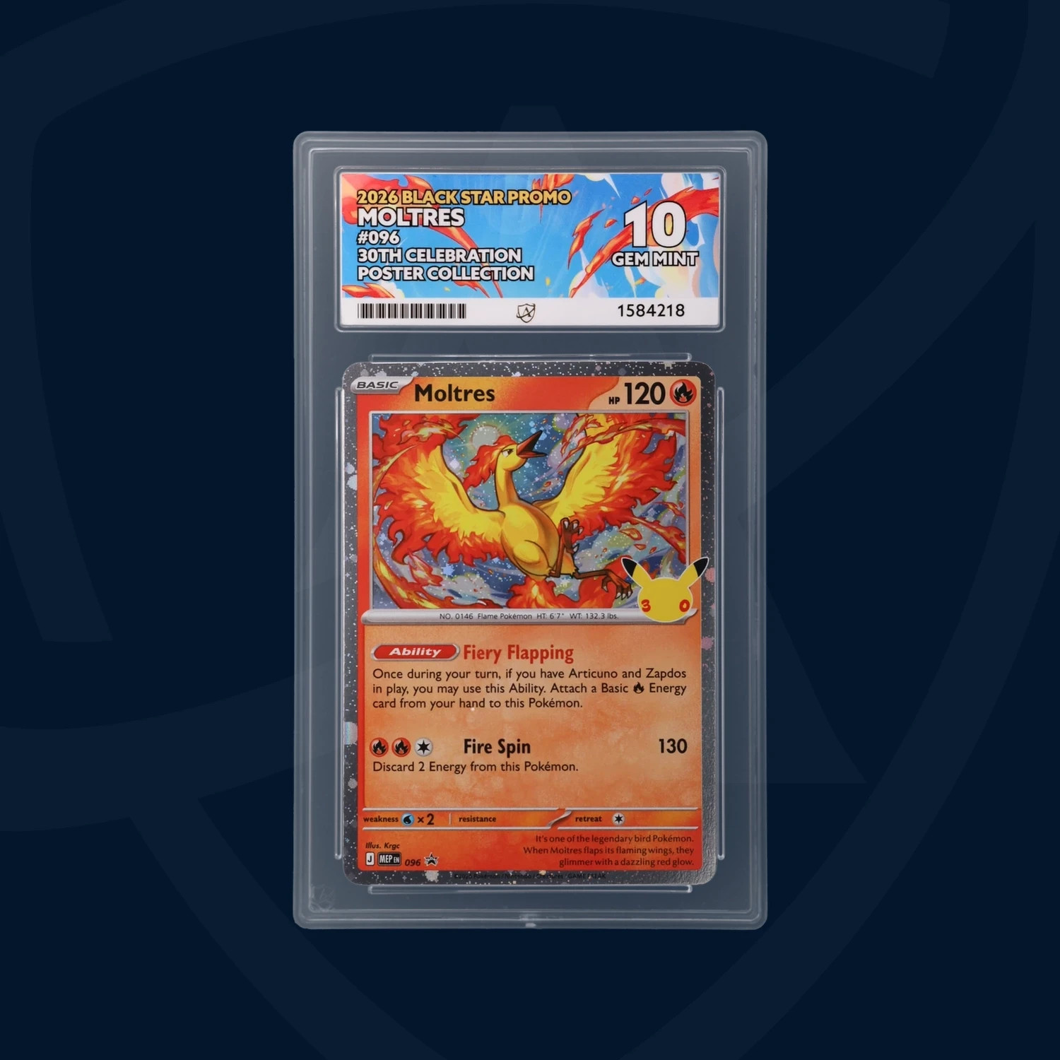 ACE 10 Moltres 096 Black Star Promo Gem Mint Pokemon
