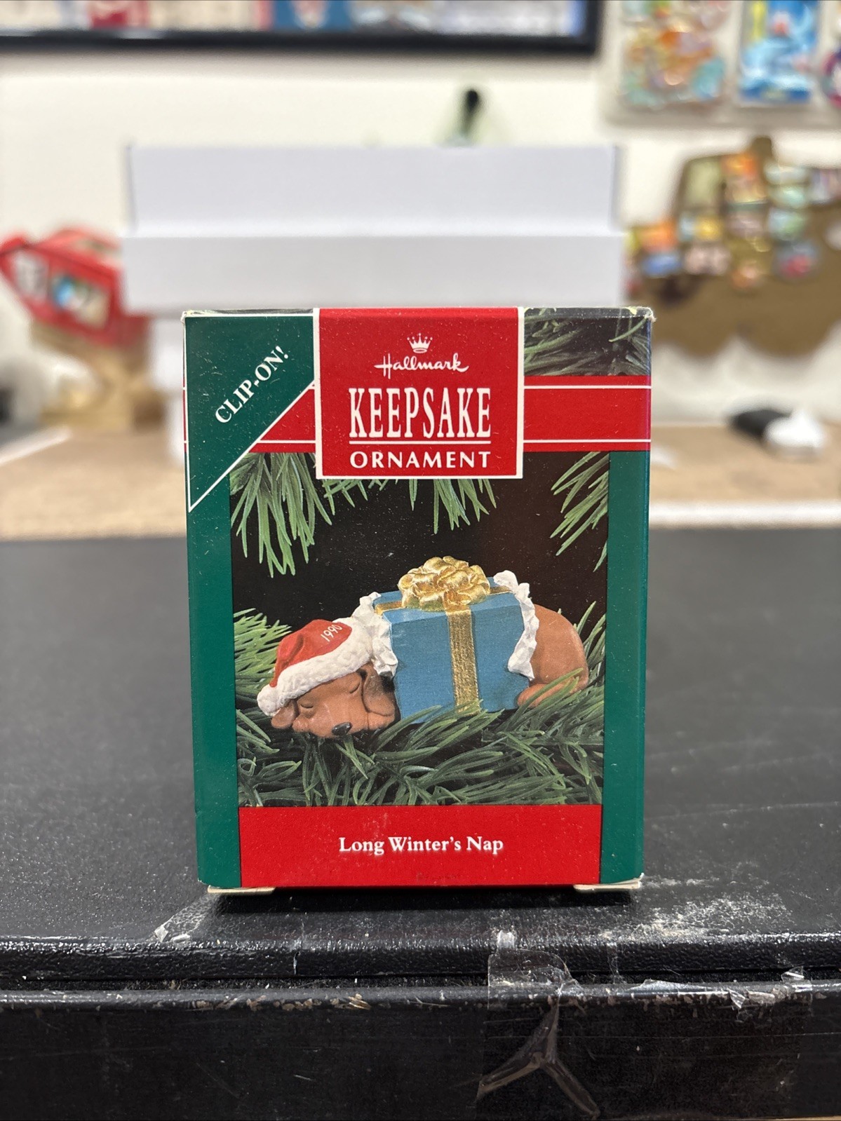 VINTAGE 1990 HALLMARK LONG WINTER\'S NAP CHRISTMAS ORNAMENT NEW IN BOX