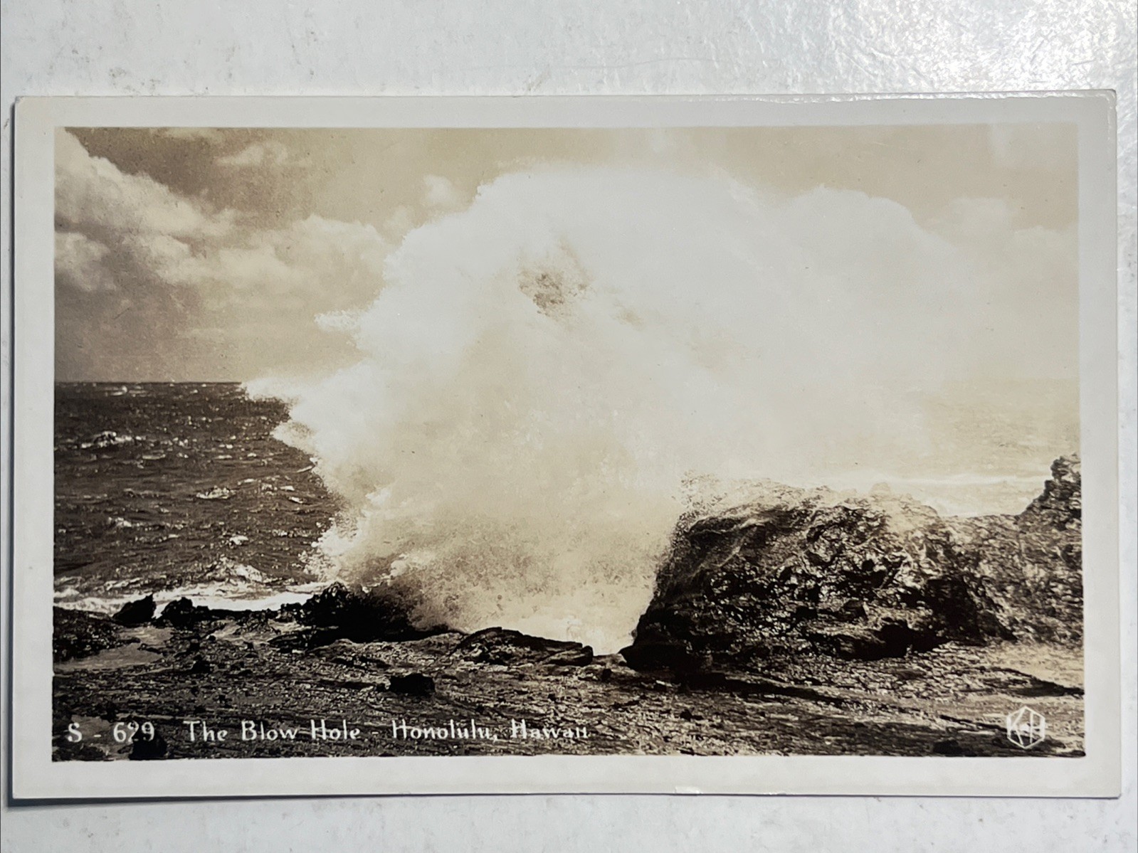 Blowhole Honolulu Hawaii RPPC EKC Real Photo Postcard