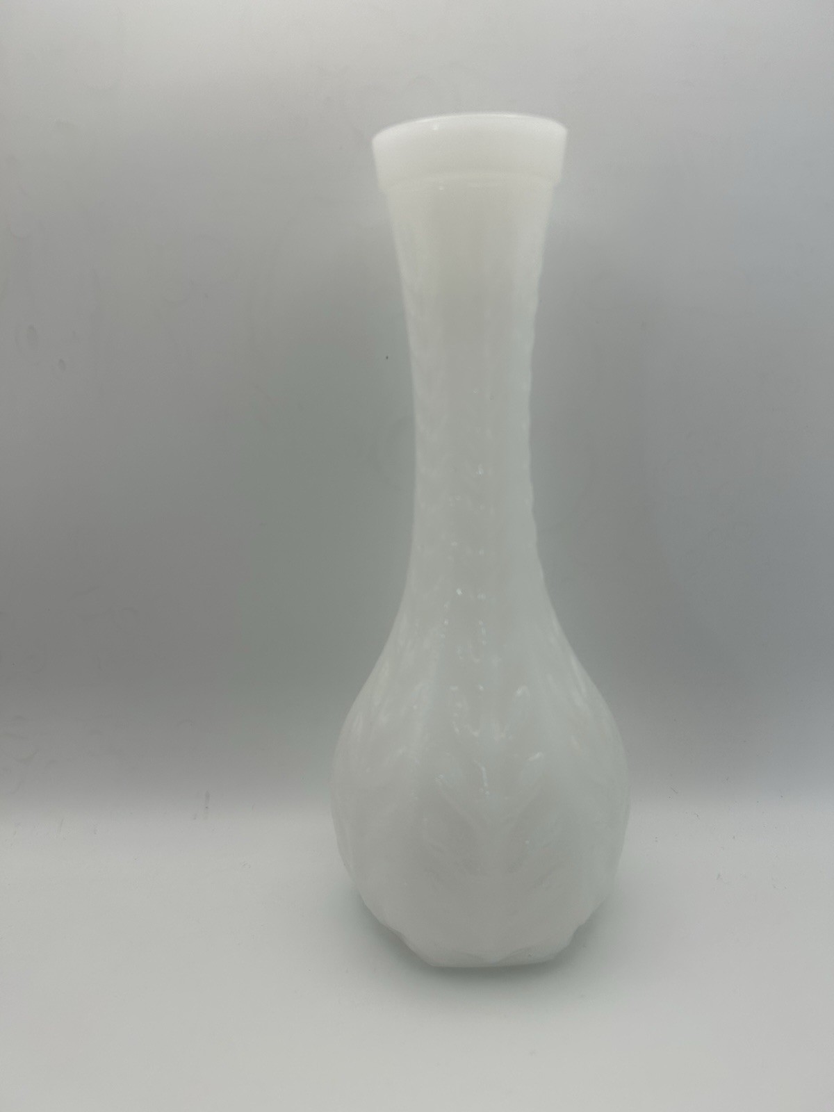 Vintage FTD Milk Glass 9 Inch Vase Beautiful Elegant Table Decor For Flowers 80s