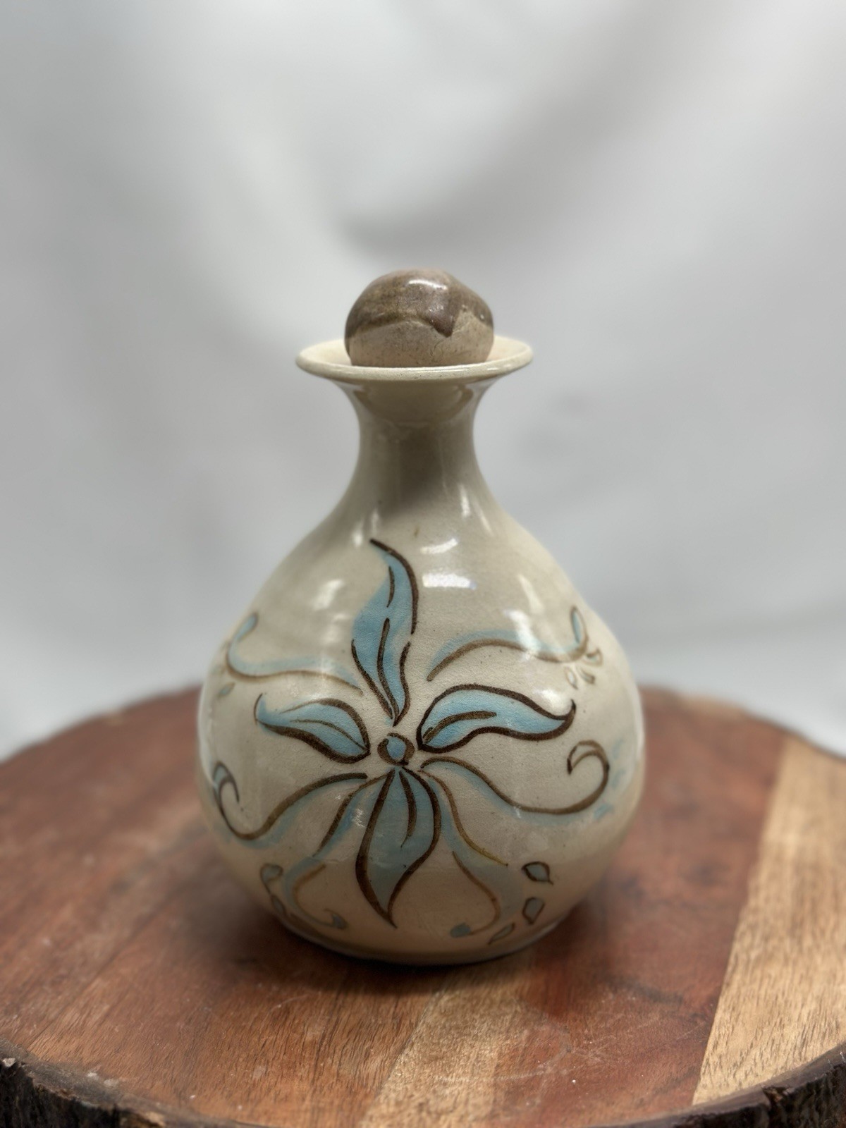 Westwind Pottery Oil Lamp Vase Handmade Signed