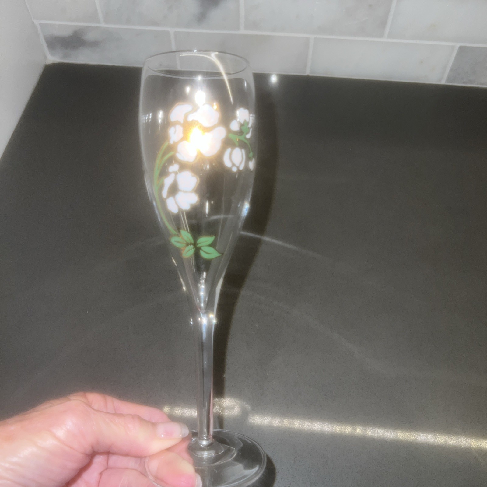 Vintage Perrier-Jouët Belle Epoque HandPainted Floral Champagne Flute  Glass