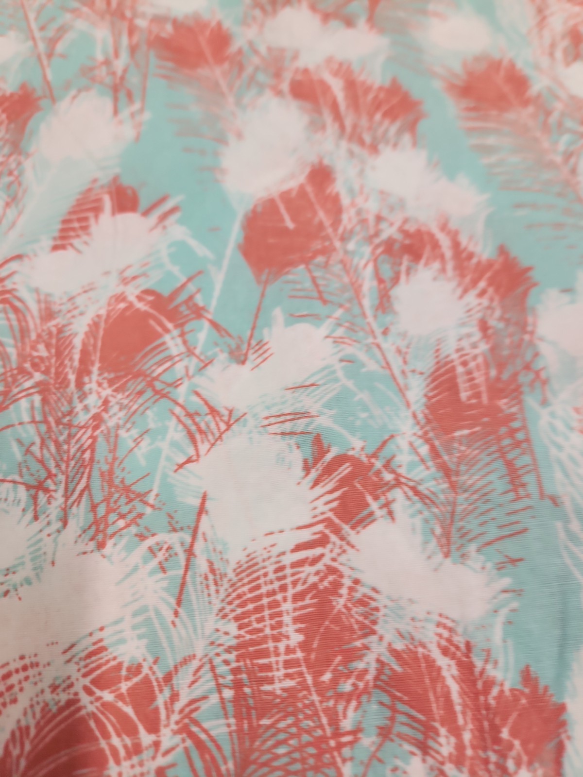 BT yard 100% COTTON FABRIC Calico Teal Peach quilting blender feathers joanns