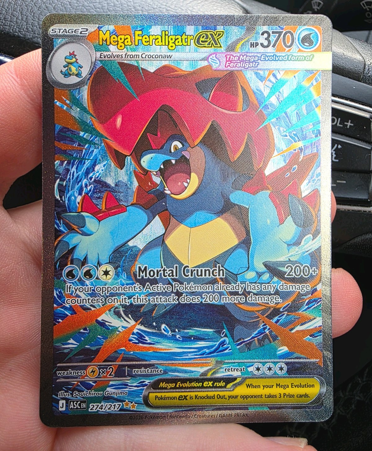 Pokémon TCG Mega Feraligatr EX 274/217 Ascended Heroes English Mint 