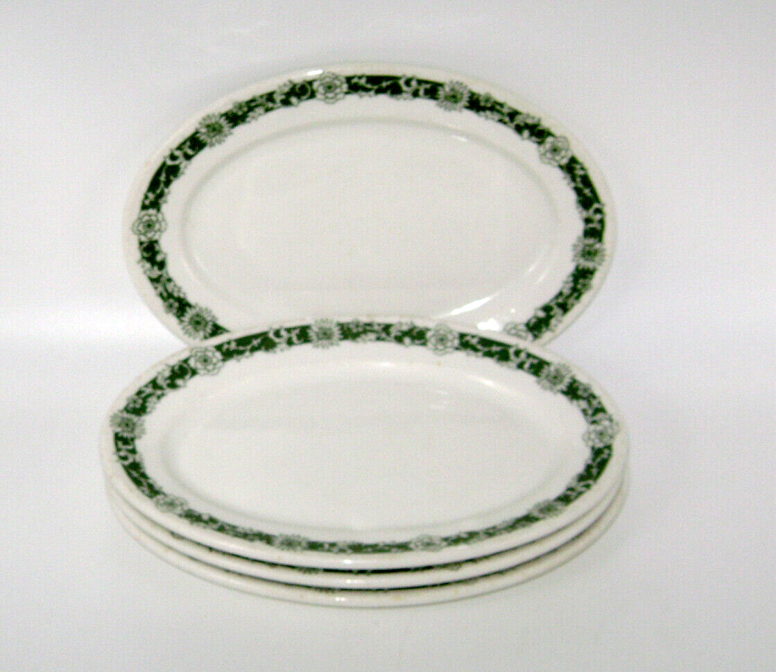 1930 O.P. Co. 4 Syracuse China Platters Beverly Pattern Restaurant Ware