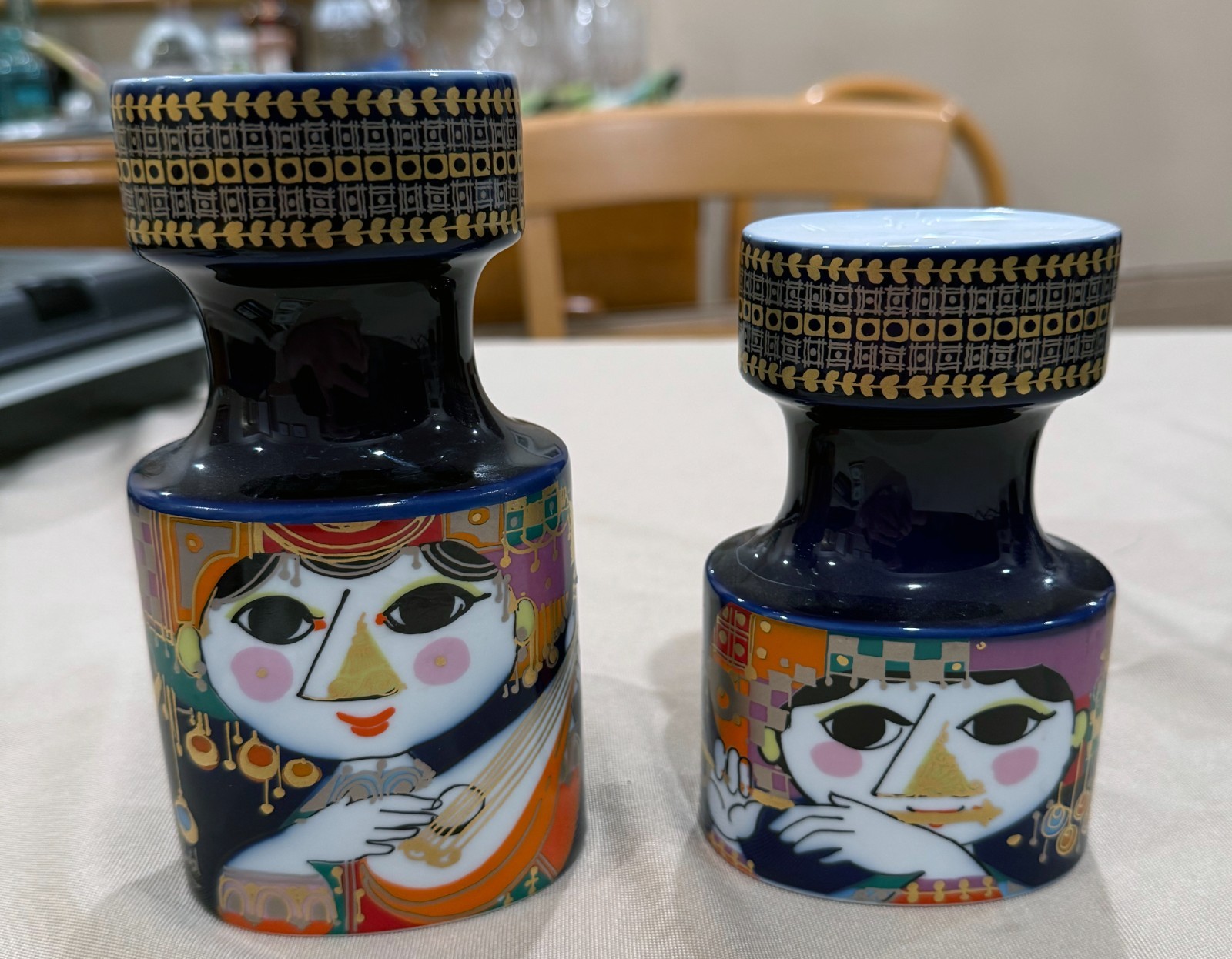 Rosenthal Bjorn Wiinblad Candlestick Holders 1001 Arabian Nights Signed