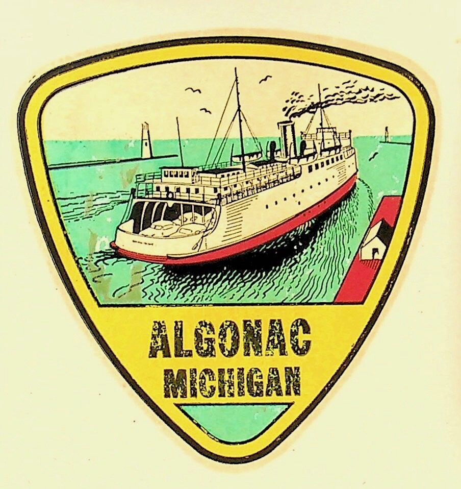 VINTAGE ALGONAC MICHIGAN VINYL STICKER/DECAL - LL-51