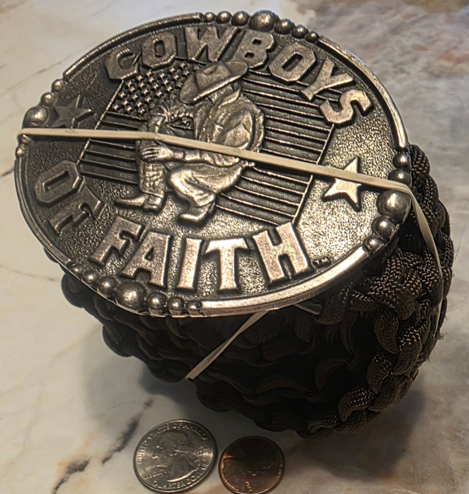 Vintage Cowboys of Faith Belt with Western Cowboy Buckle Braided Belt