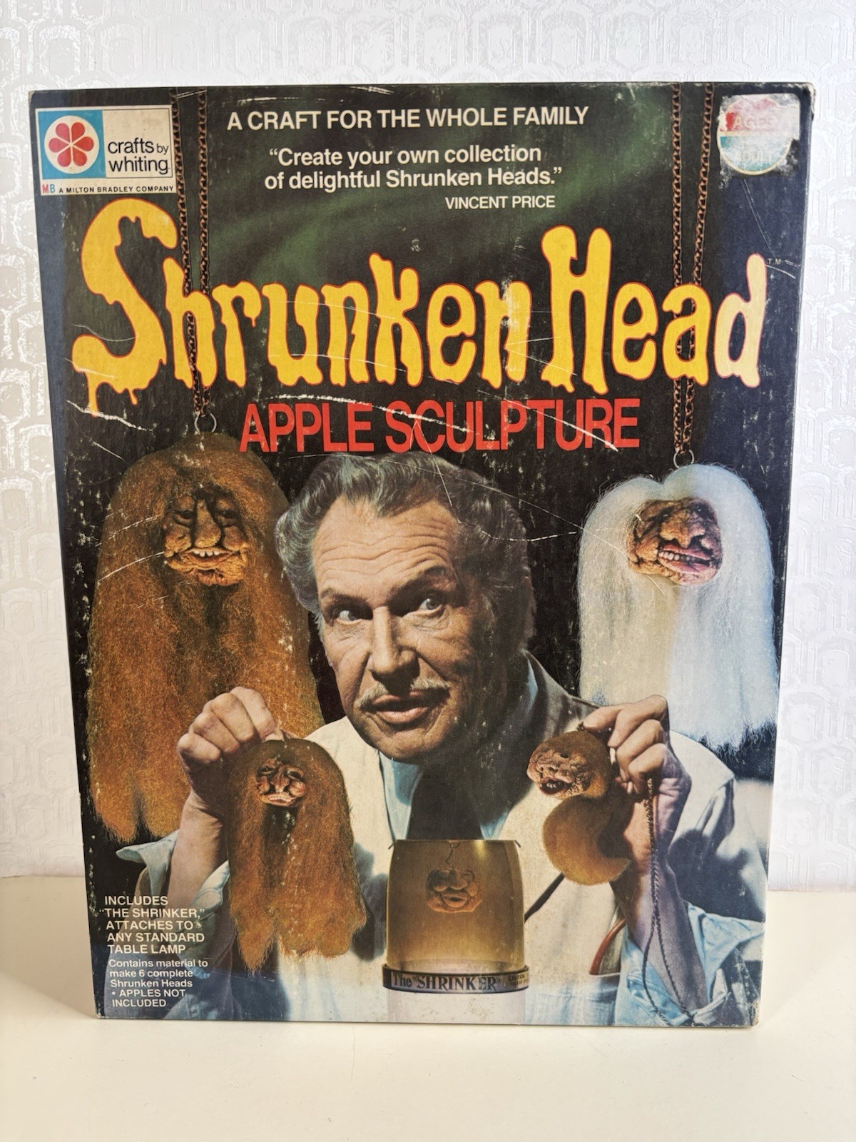 Vintage Shrunken Head Apple Sculpture Crafts by Whiting 1975 Milton Bradley MB