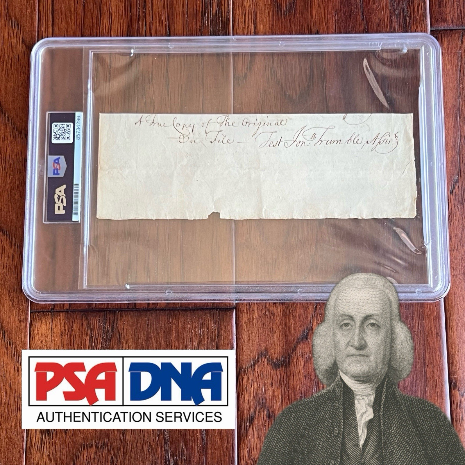 JONATHAN TRUMBULL, SR. 16th CT Gov & Patriot AUTOGRAPH Warrant Signed * PSA
