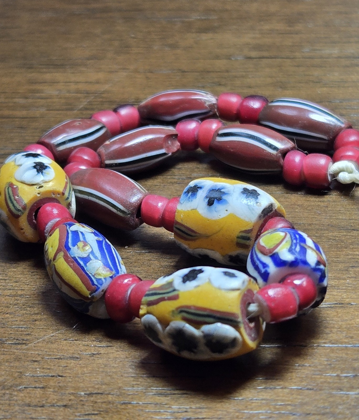 Rare Striped Patterns + Yellow Fancy TRADE BEADS Venetian Glass African Bead