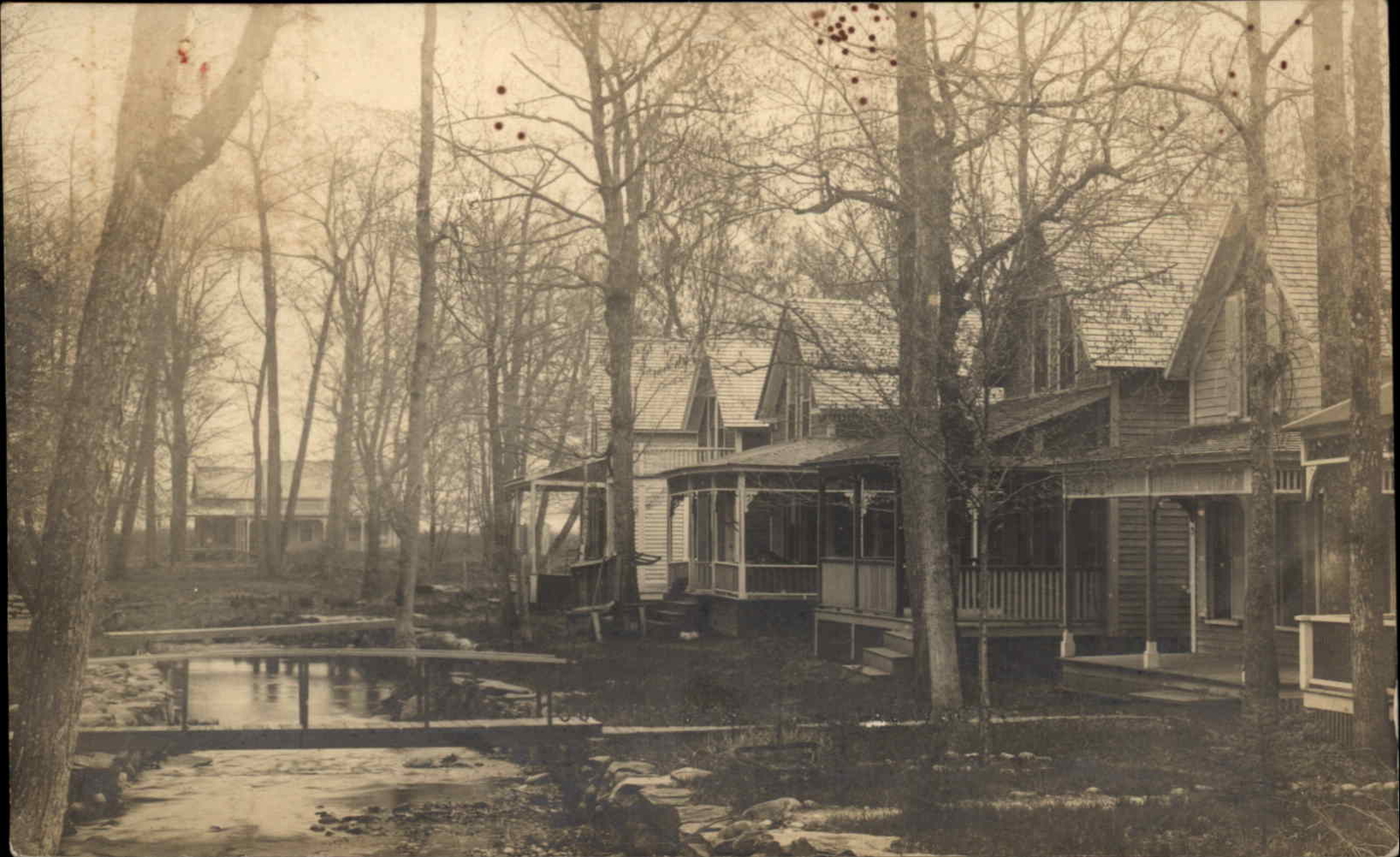 Madison Cancel Maine ME Lakewood Cottages c1910 Real Photo Postcard