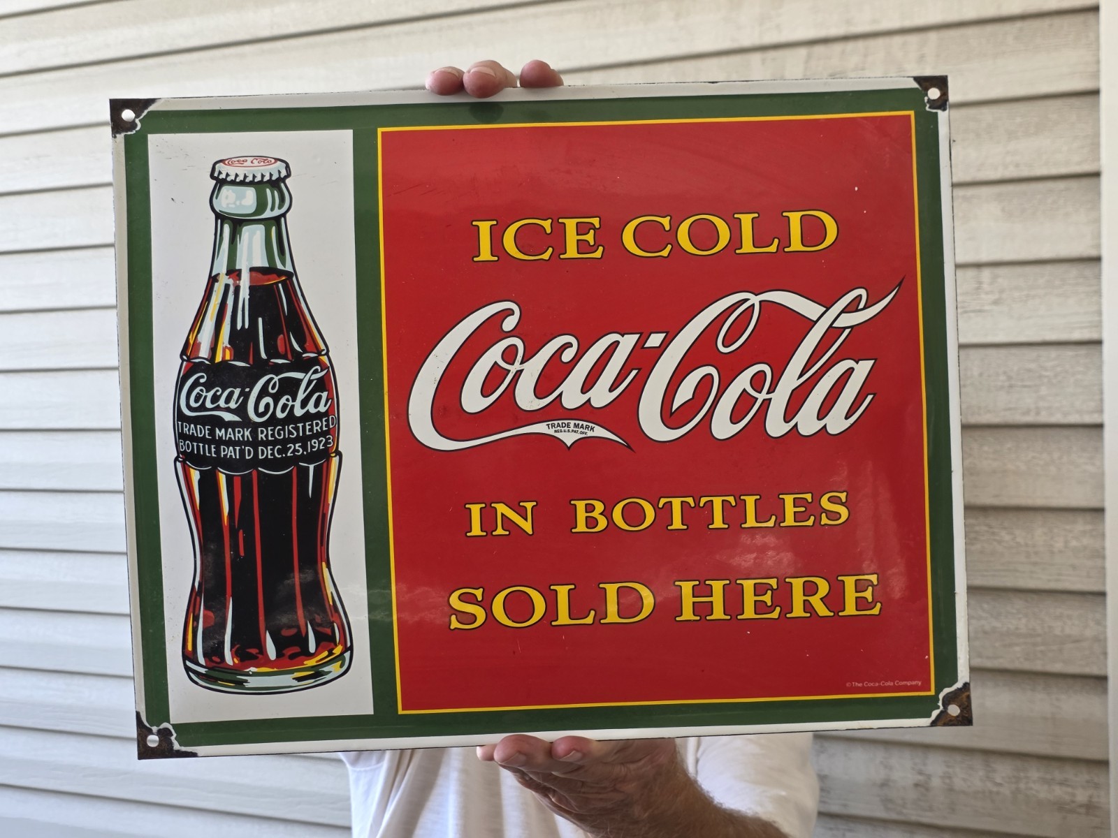 VINTAGE ICE COLD COCA COLA PORCELAIN SIGN SODA BEVERAGE SERVICE STATION 16