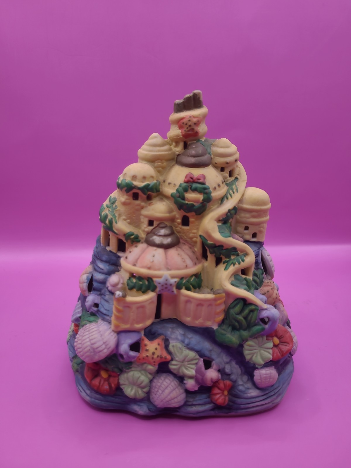 VTG DISNEY Ceramic Table Night Light Lamp LITTLE MERMAID Under the Sea  READ