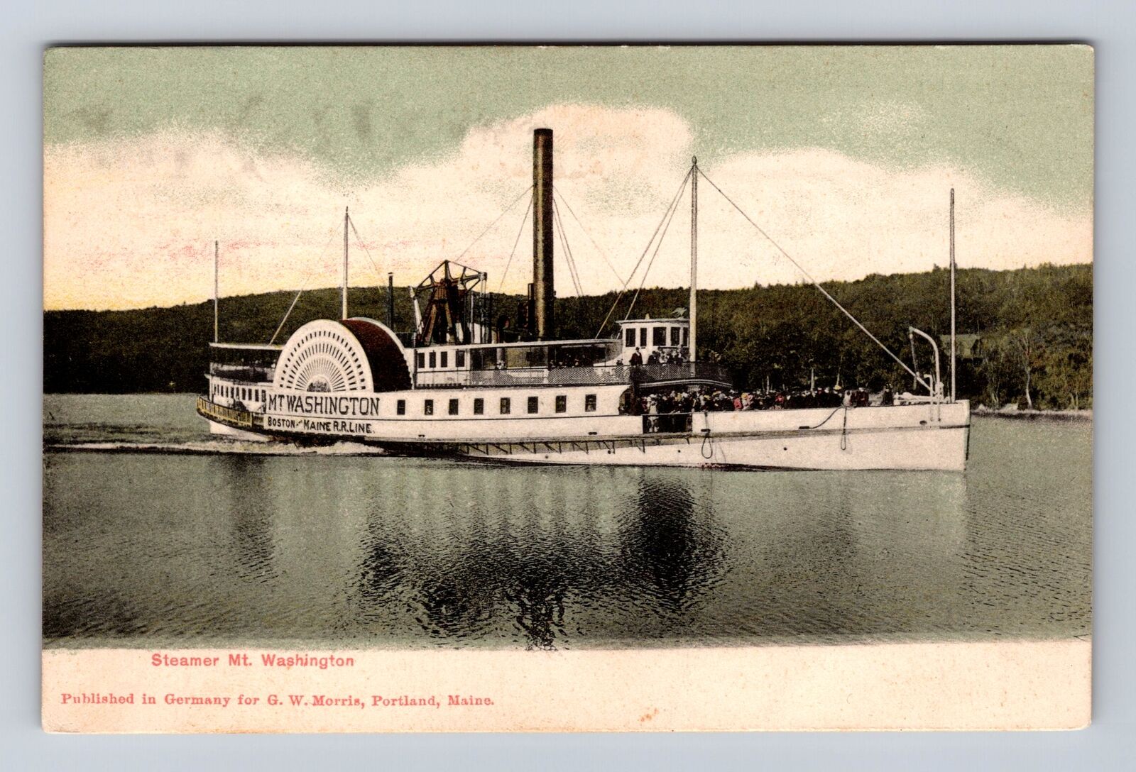 Steamer Mt Washington Antique, Vintage Souvenir Postcard