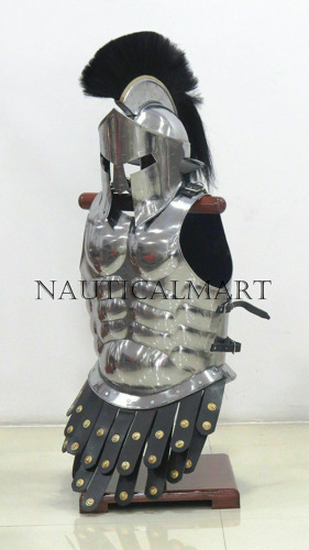 Medieval 300 roman spartan armor helmet w/ solid muscle armor jacket