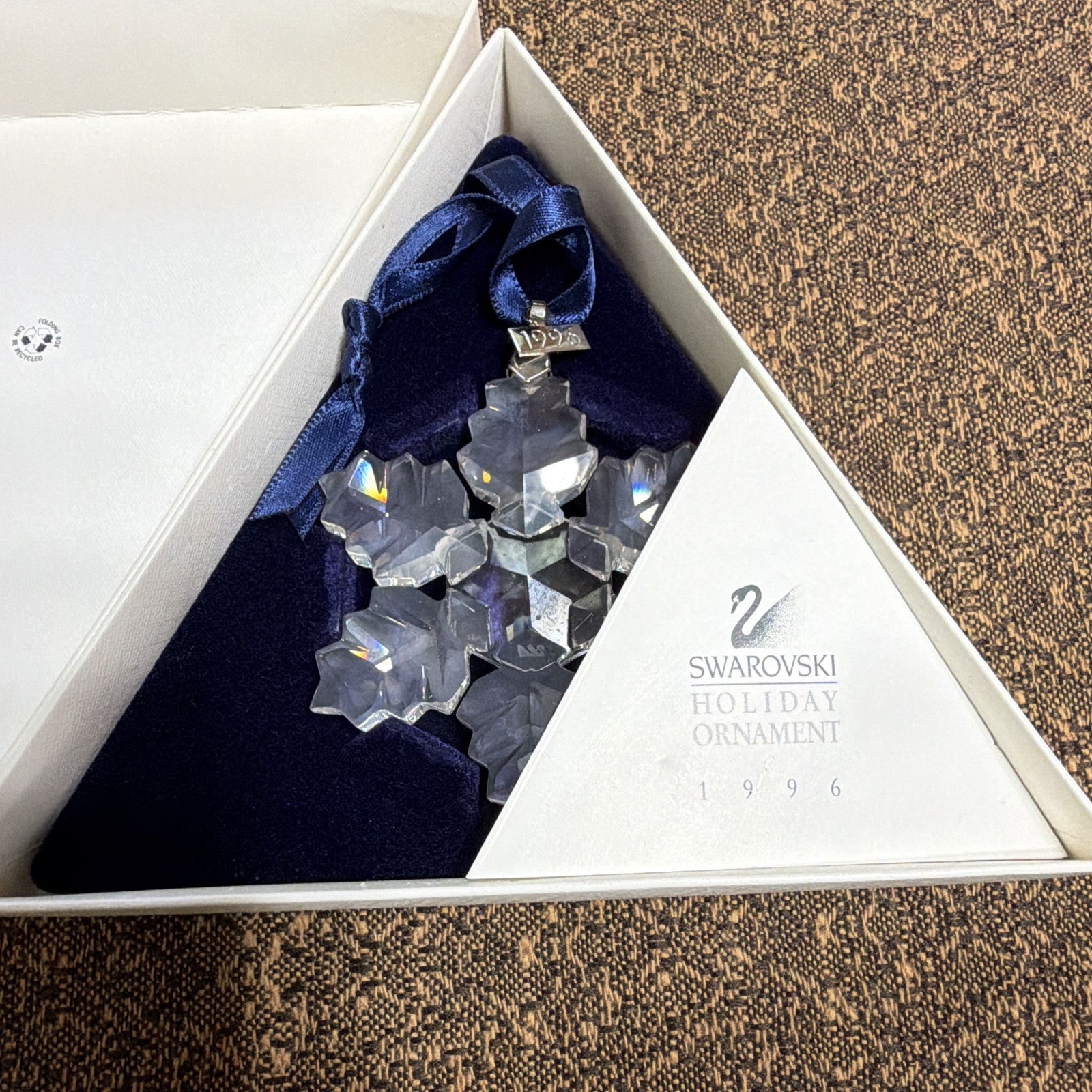 Swarovski 1996 Ltd. ed. Christmas Ornament Flawless Crystal w/ Original Box/Cert