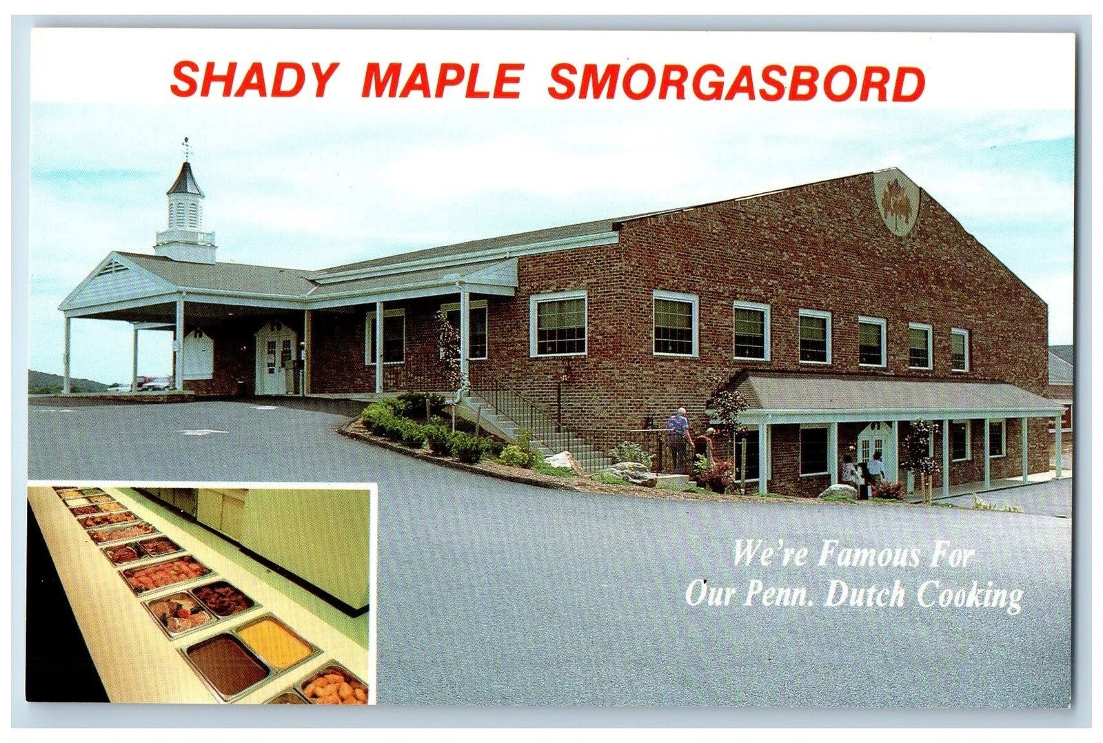 Earl Pennsylvania PA Postcard Shady Maple Smorgasbord Restaurant Exterior c1960s