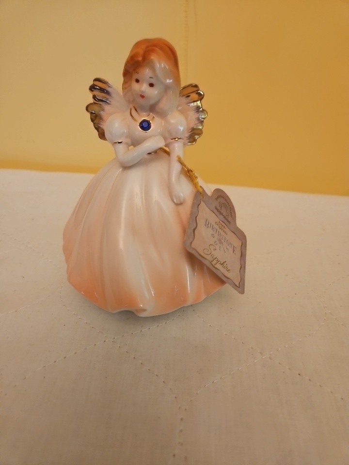 Josef Originals Sapphire Birthstone Angel Girl Porcelain Figurine Applause 1994 Josef Originals Sapphire Birthstone Angel Girl Porcelain Figurine Applause 1994