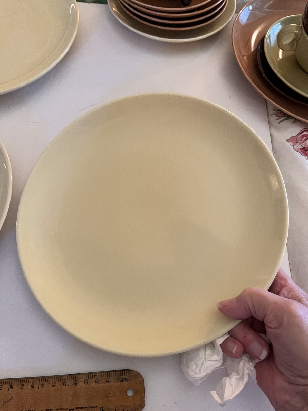 1- Iroquois Casual China By Russel Wright, \'Lemon\' Yellow Dinner Plate 10”
