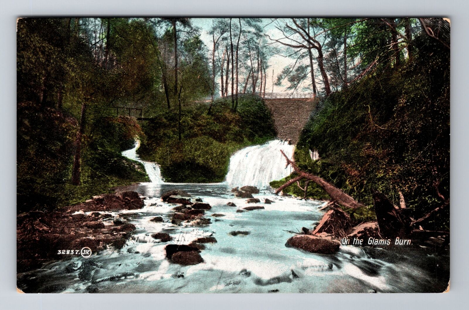 Glamis Burn-Waterfall And Creek, Antique, Vintage Souvenir Postcard