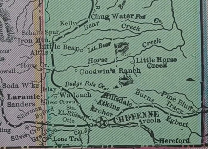 Vintage 1899 WYOMING Map 14