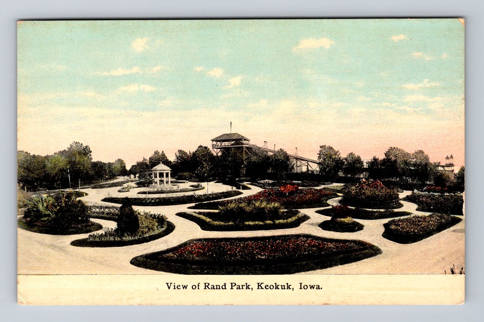 Keokuk IA-Iowa, Panoramic View Rand Park, Antique Souvenir Vintage Postcard