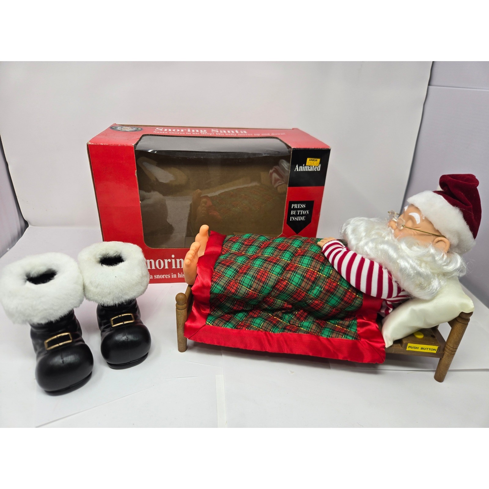 Vintage 1993 Gemmy Snoring Santa Animated Christmas Decor Parts Repair AS-IS