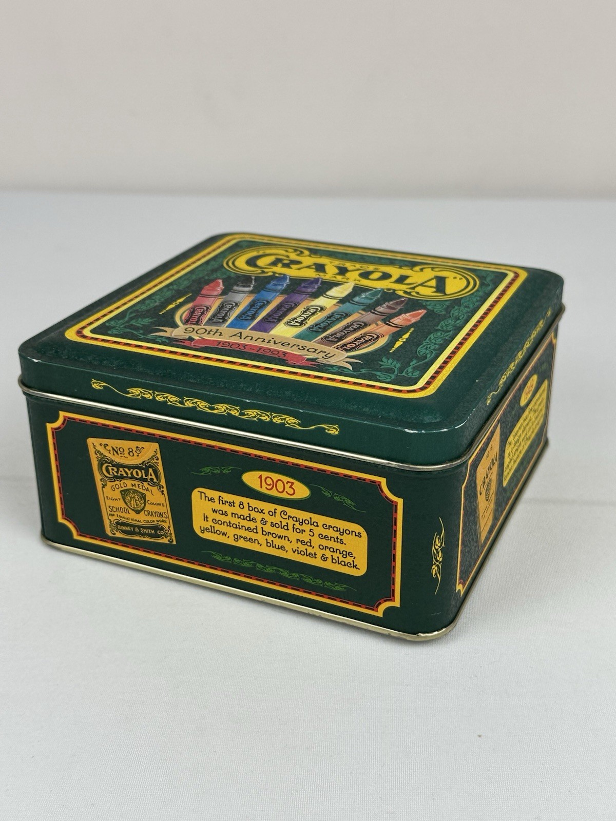 Vintage Crayola Metal Tin Box 1993 Limited Edition 90th Anniversary, Empty