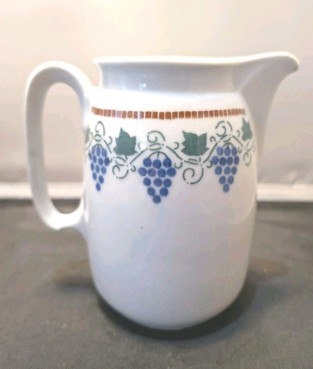 Antique/Vintage Creamer Pitcher With Grapes and leaves Pattern Germany