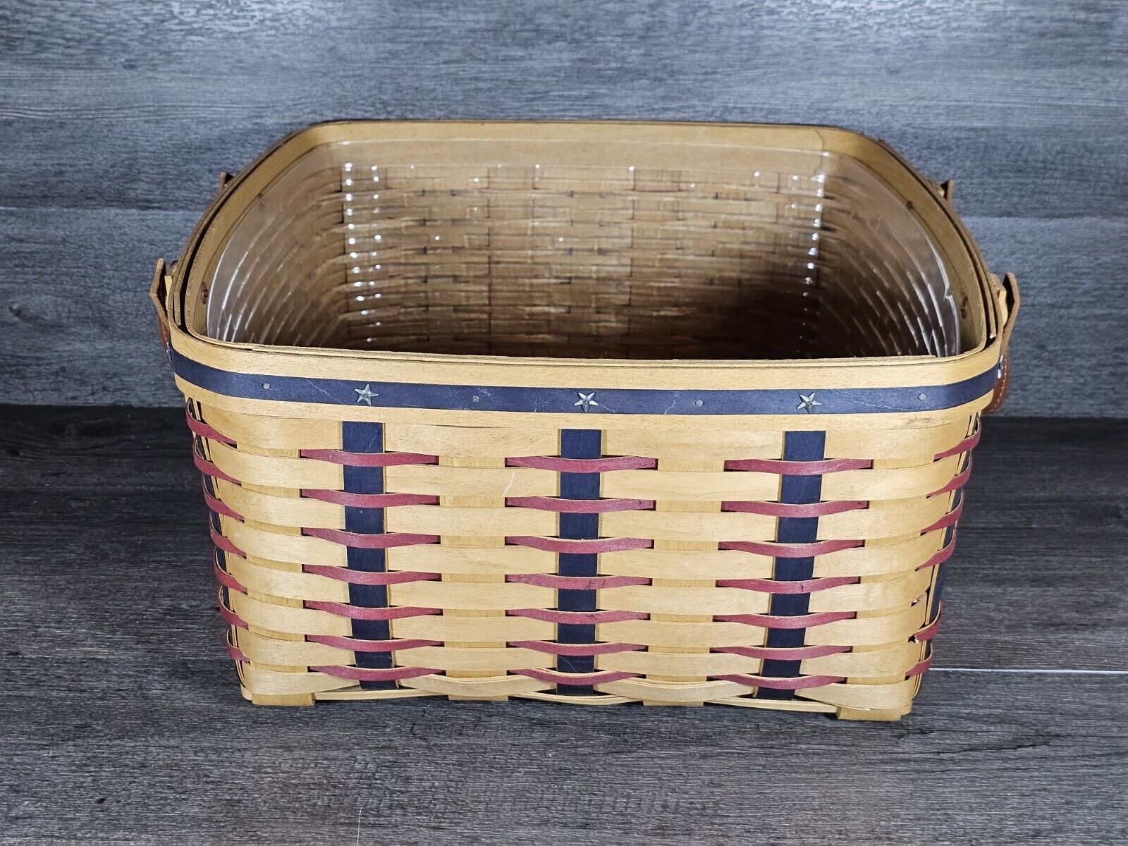 Longaberger 2003 PROUDLY AMERICAN WASH DAY Basket And Protector 