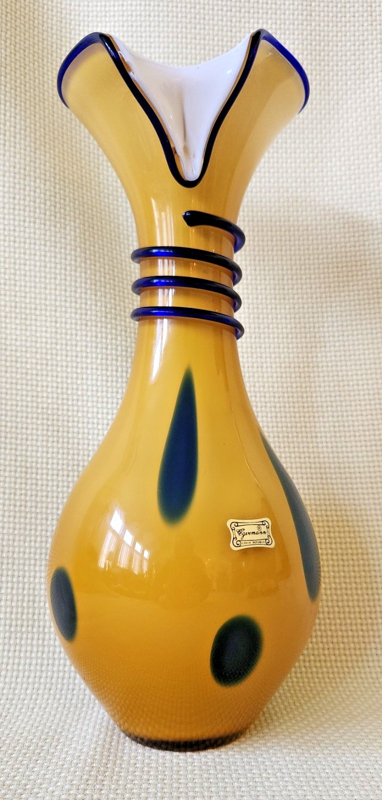 Egermann Czech Republic Art Glass Vase 13\