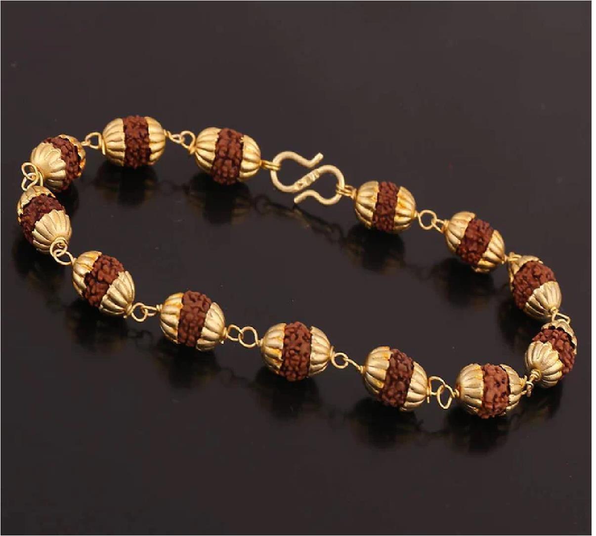 Rudraksha Bracelet Golden Cap Original rudraksha beads/stylish rudraksh Bracelet