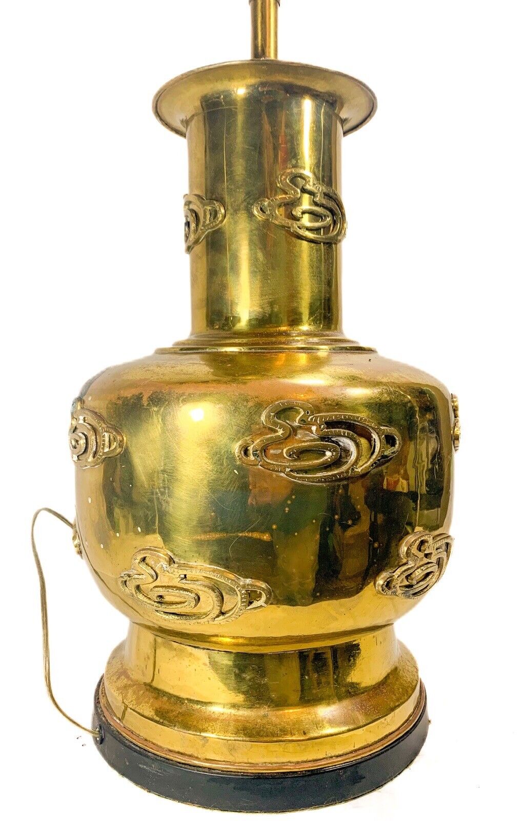 MCM Frederick Cooper 24” Table Lamp Brass Asian Cloud Motif Vintage Designer