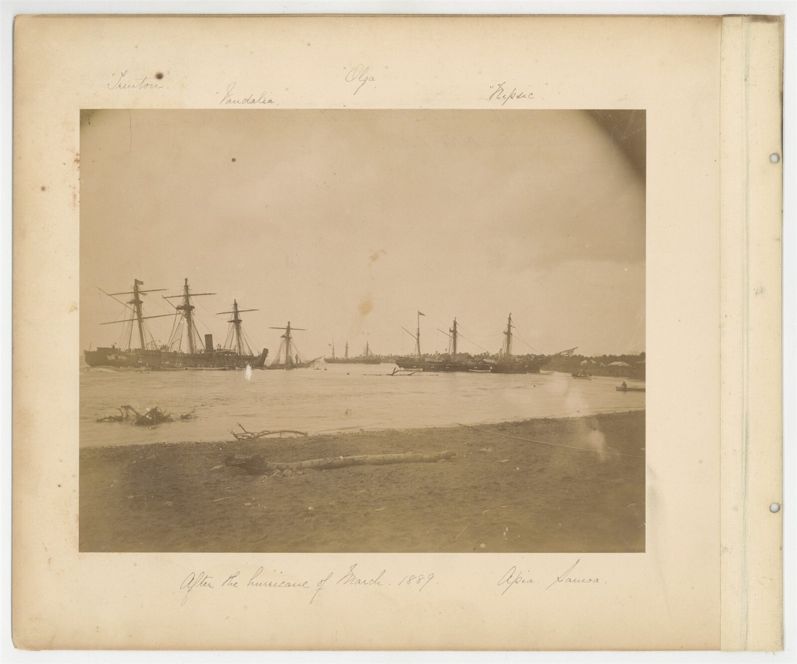 US Navy Samoa Civil War 1890 USS Trenton USS Vandalia, USS Nipsic Cabinet Card 