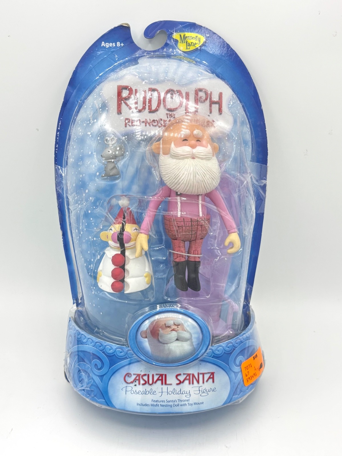 Memory Lane Rudolph the Red Nosed Reindeer Casual Santa Posable Figurine