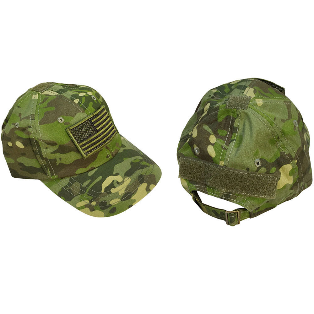 Tactical Hat Operator Contractor Flag Patch Military Cap Hat -Multicam Tropic