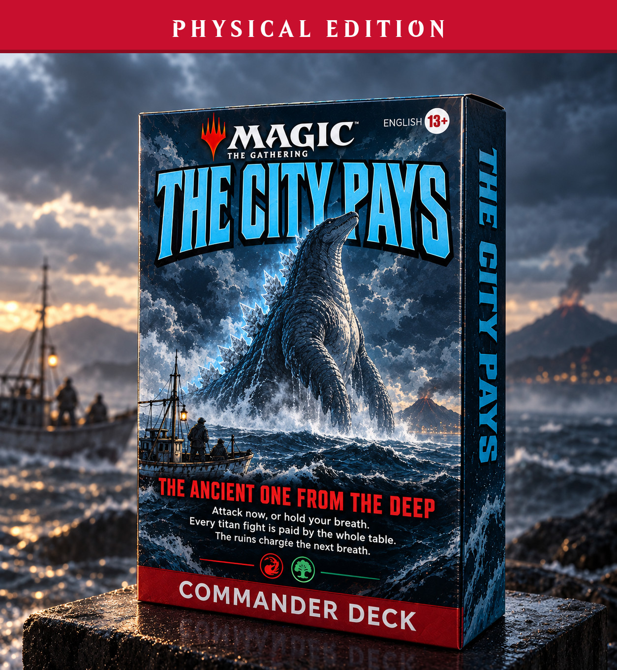 Godzilla - King of the Monsters, PRINTED 100 Card Commander Deck, MTG EDH Godzilla - King of the Monsters, PRINTED 100 Card Commander Deck, MTG EDH