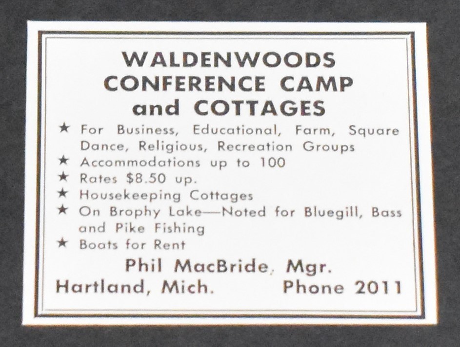 1957 Print Ad Michigan Hartland Waldenwoods Conference Camp Cottages Recreation