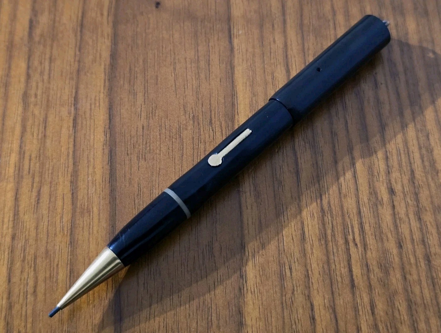 Vintage Twinpoint Black Hard Rubber Ringtop Combo Fountain Pen, 14k Nib 
