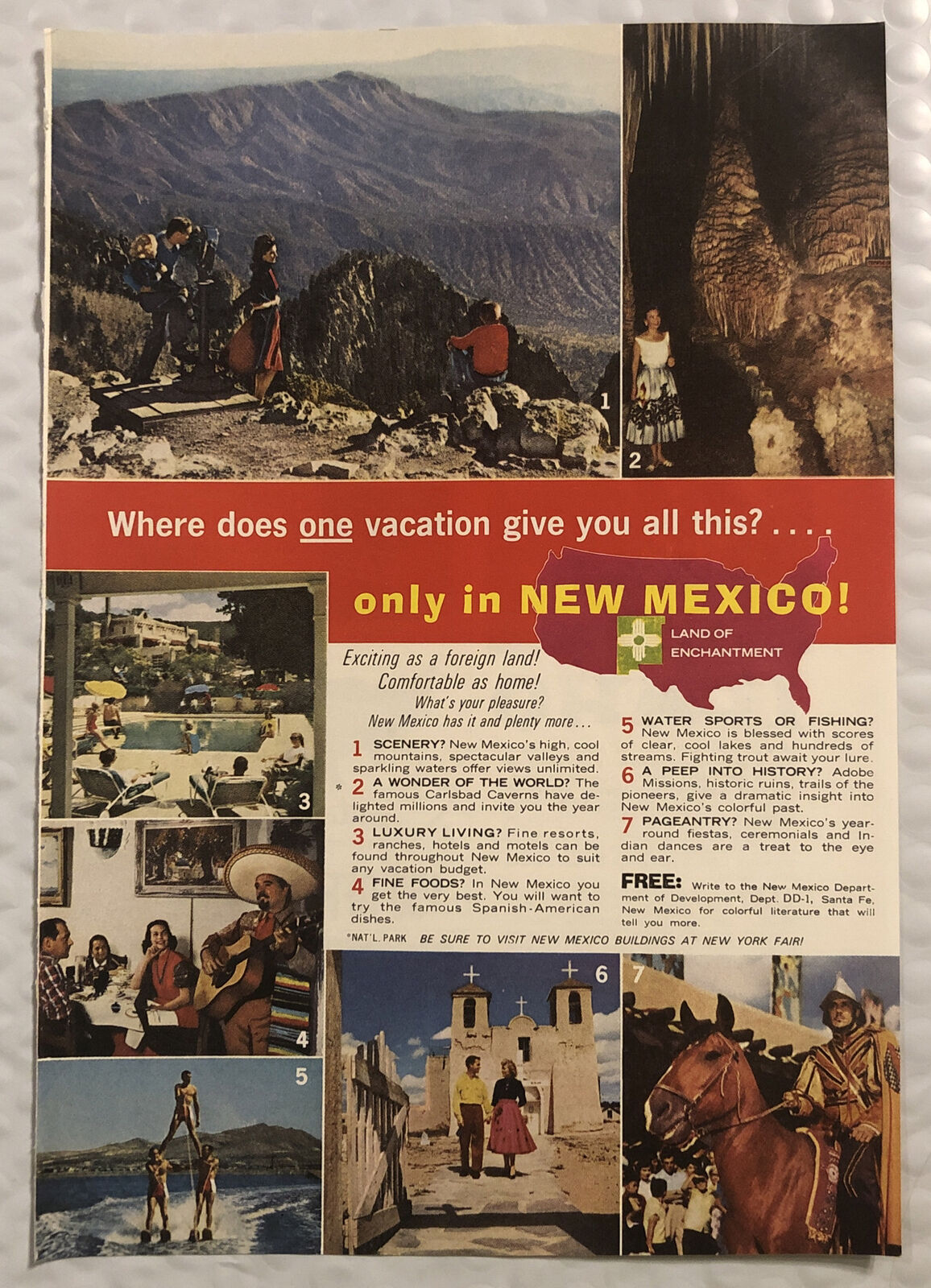 Vintage 1964 New Mexico Travel Original Print Ad - Give You All This