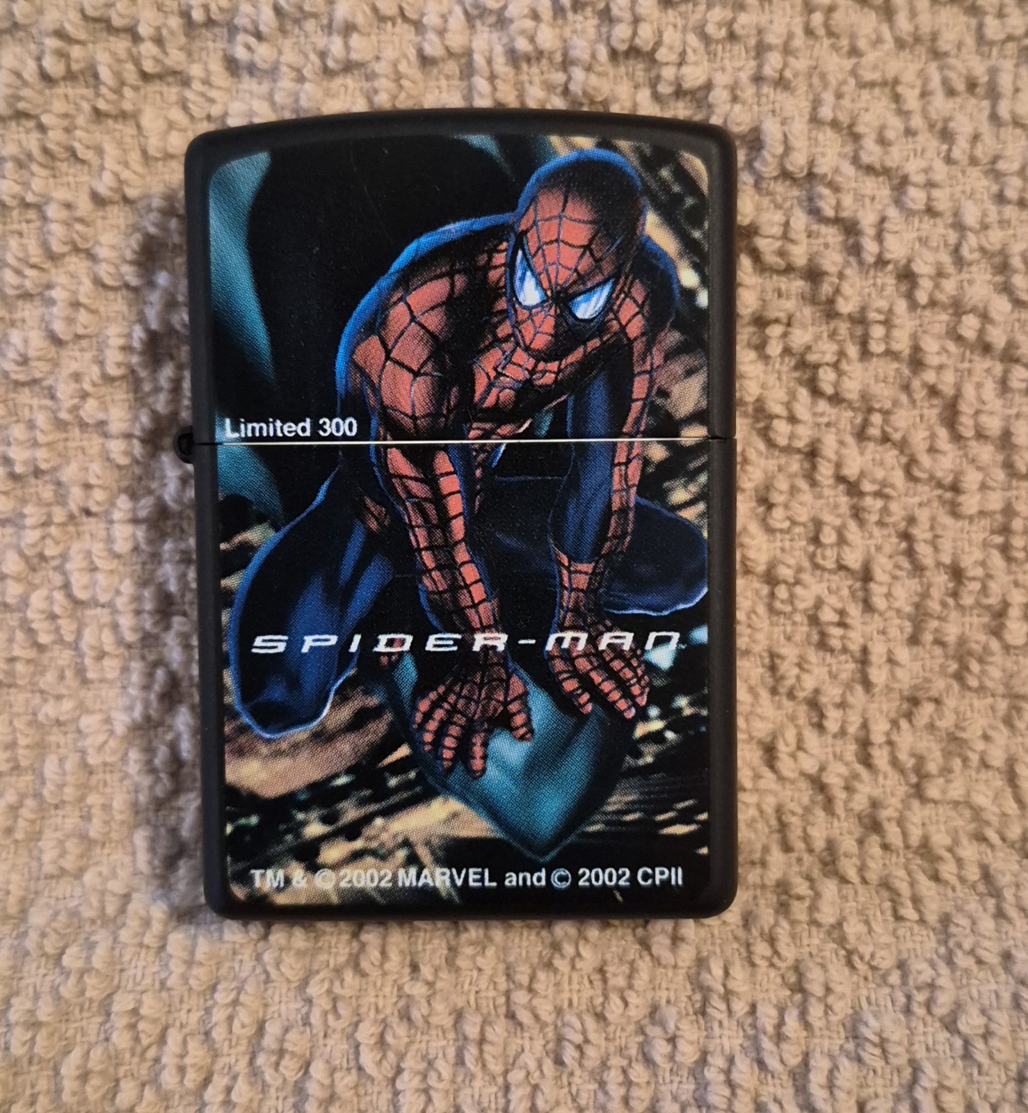 Marvel Spider-Man 2002 Black Matte Zippo marked \