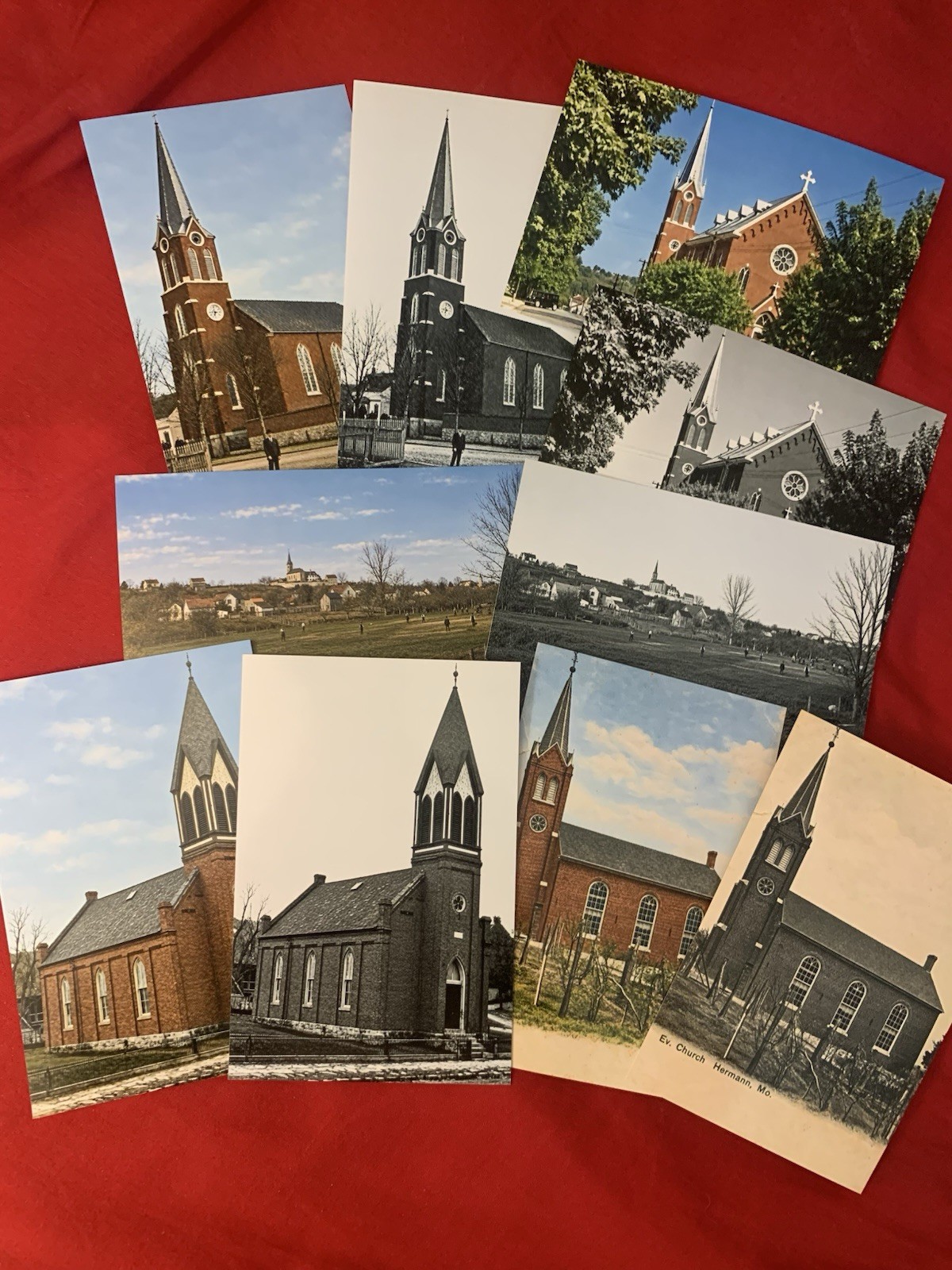 Hermann, Mo The Churches Of Hermann Circa 1900   10 Photos In All   92f