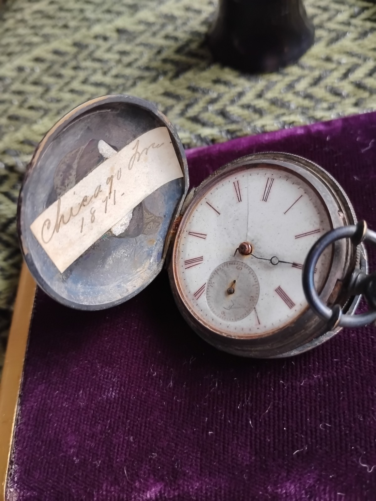 Burnt Pocket Watch Relic Of The 1871 Great Chicago Fire-18k Gold Warranted 