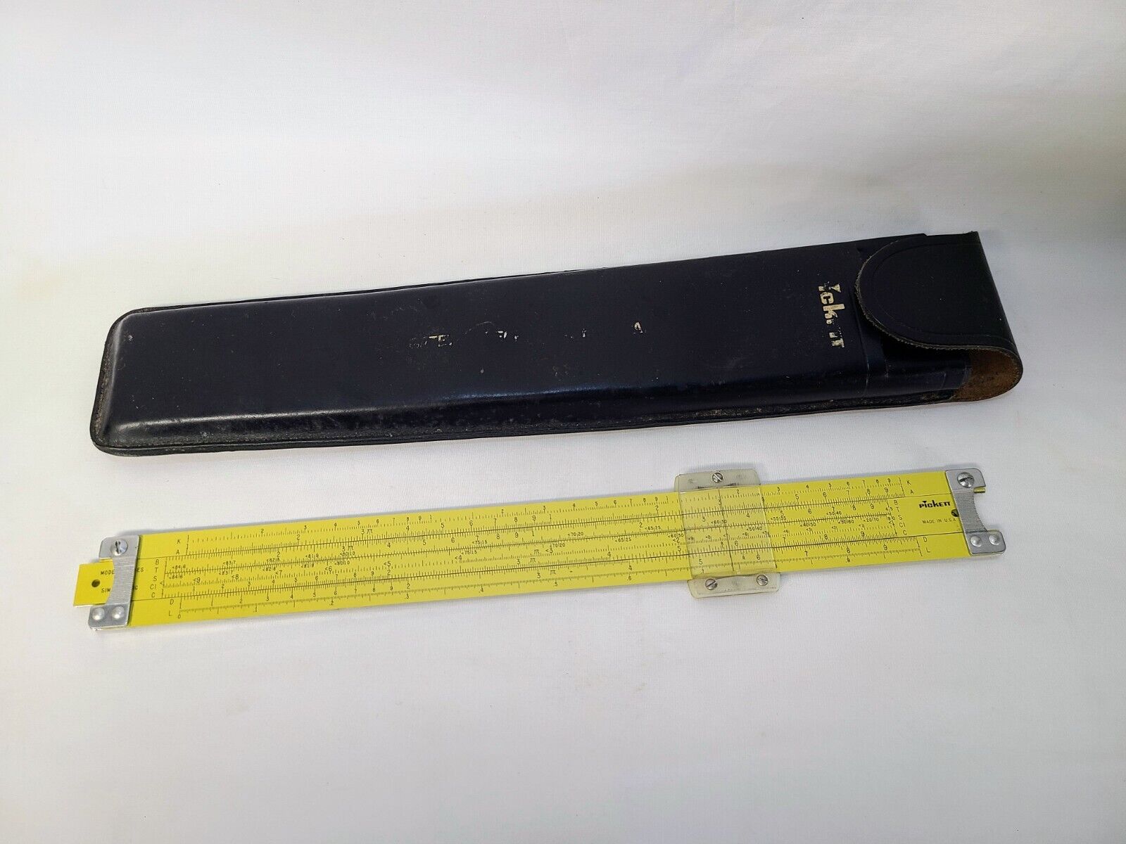 Vintage Pickett Slide Rule w/Case Model N902-ES Simplex Trigonometry Made in USA