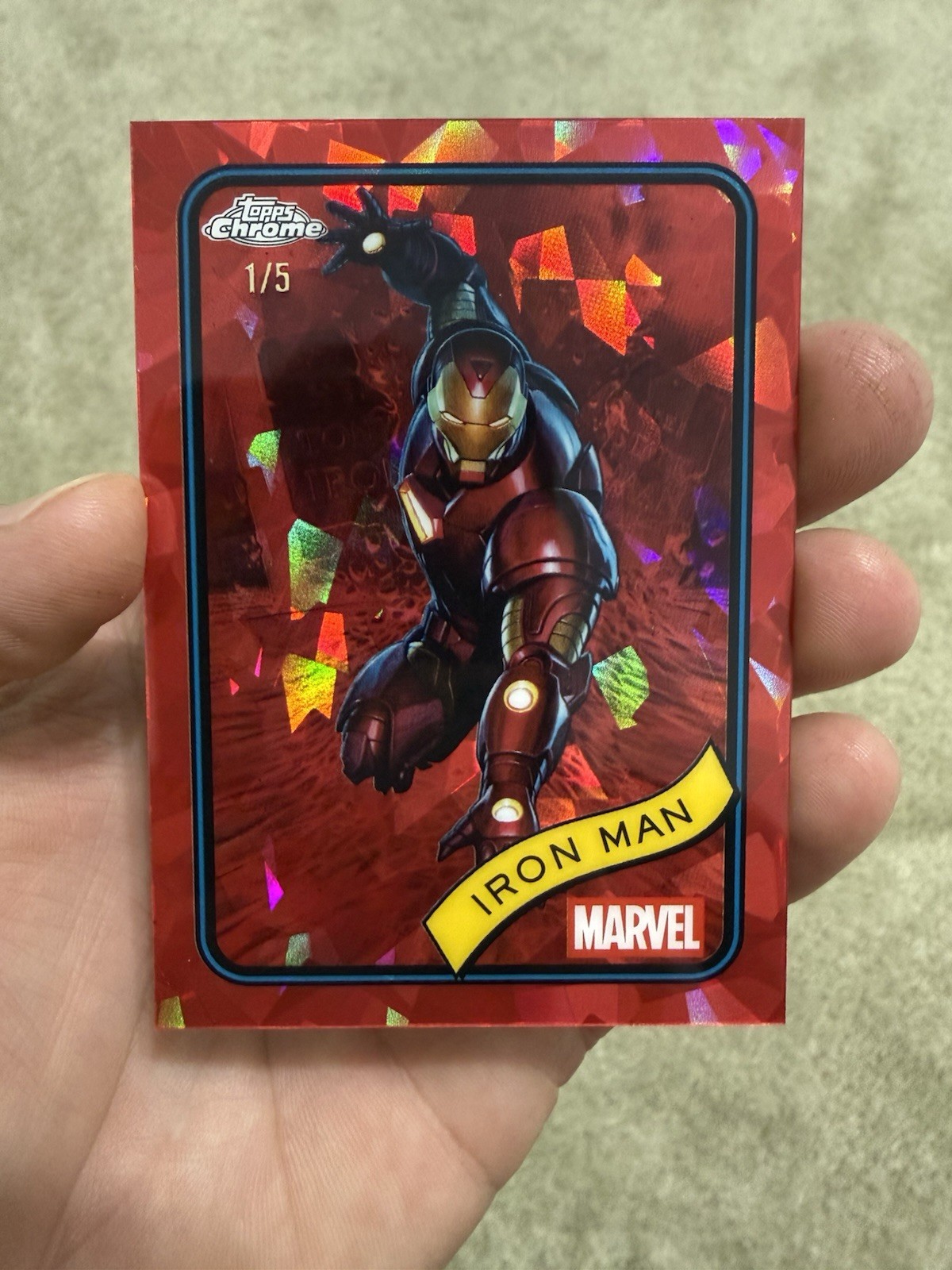 2025 Topps Chrome Marvel Sapphire Edition Iron Man #1 Red 1/5